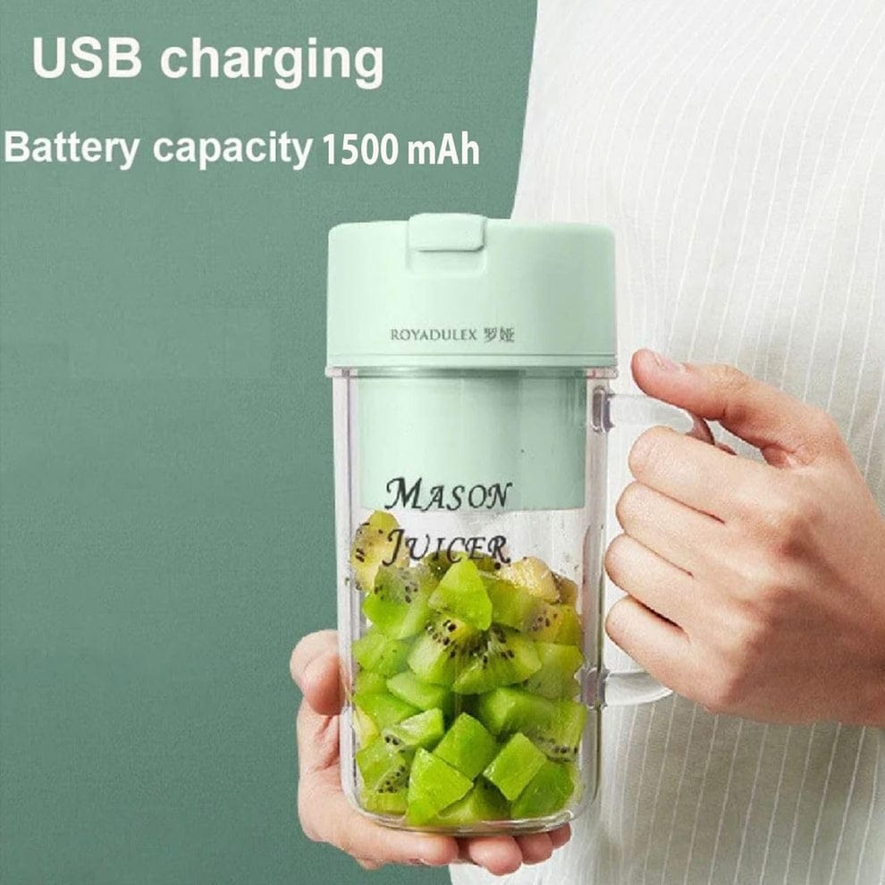 Portable Crusher Juicer – Mug Shaped Mini Cordless Blender with Straw for Home & Outdoor Use (Random Color)