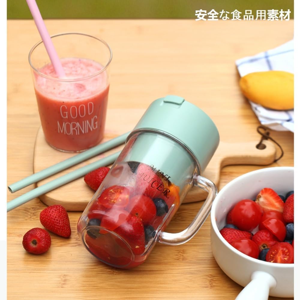 Portable Crusher Juicer – Mug Shaped Mini Cordless Blender with Straw for Home & Outdoor Use (Random Color)